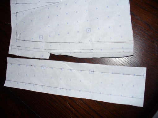 pattern pieces for contrast side pleats. Sew a standard seam allowance, then treat as normal pleat