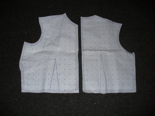 front and back bodice, before modification