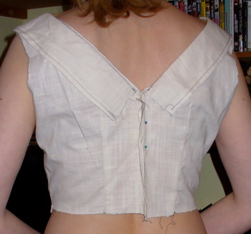 the back. Note to self, cotton will crease when left on bed hastily.